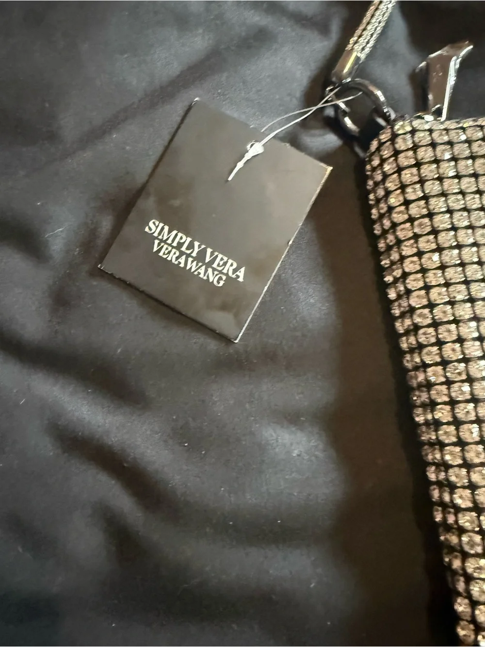Simply Vera Vera Wang Silver Crystal Mesh Wristlet